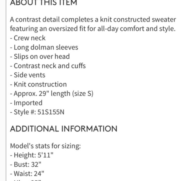 Cloth By Design‎ Oversized Tie Sweater Cream - Picture 7 of 7